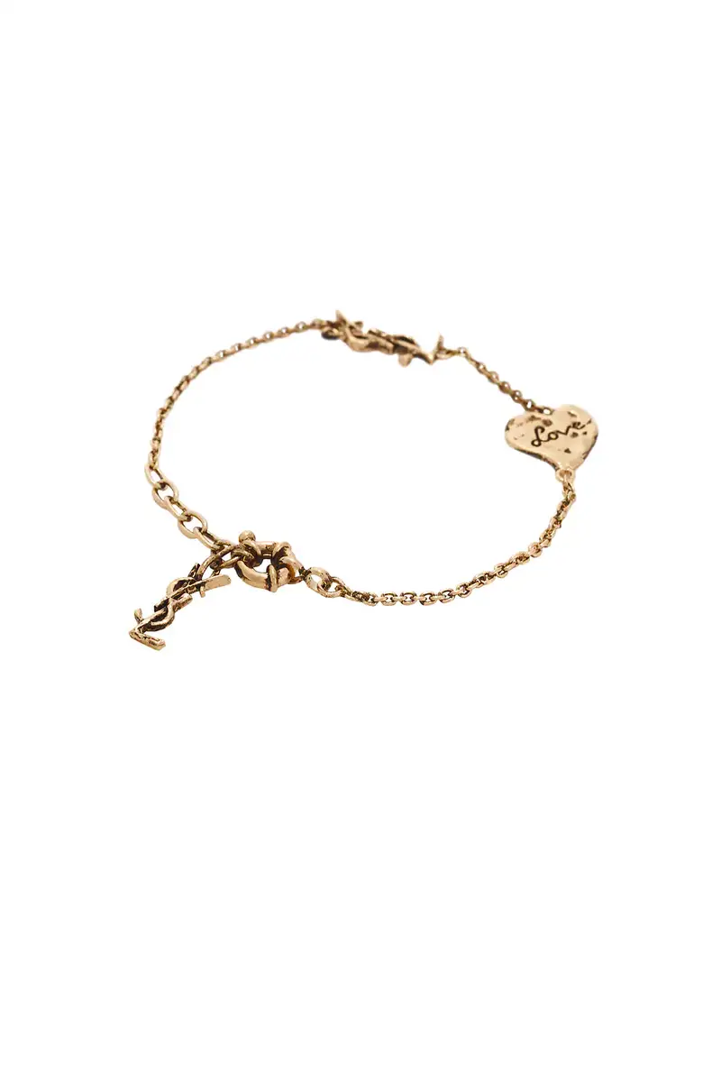 Saint Laurent Thin YSL & Heart Bracelet | Thumbnail 4 Saint Laurent Thin YSL & Heart Bracelet | Thumbnail 4