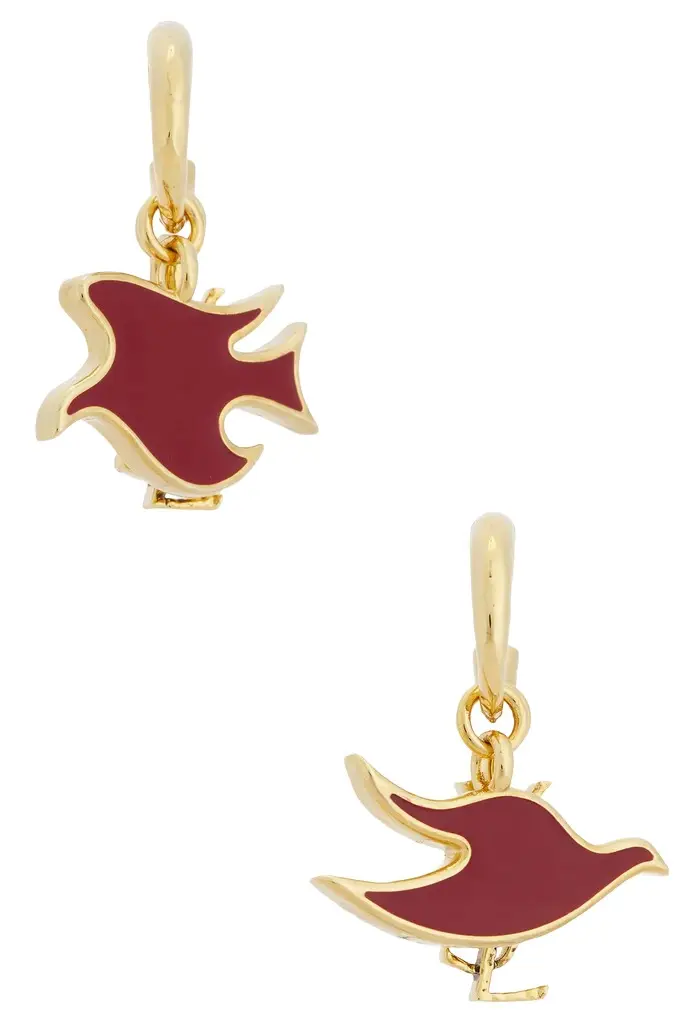 Flat Dove Charm Earrings Flat Dove Charm Earrings
