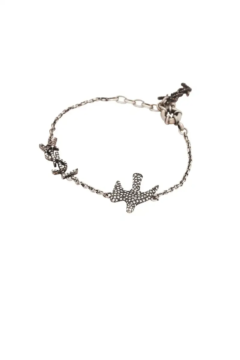 Saint Laurent Thin YSL & Dove Bracelet
