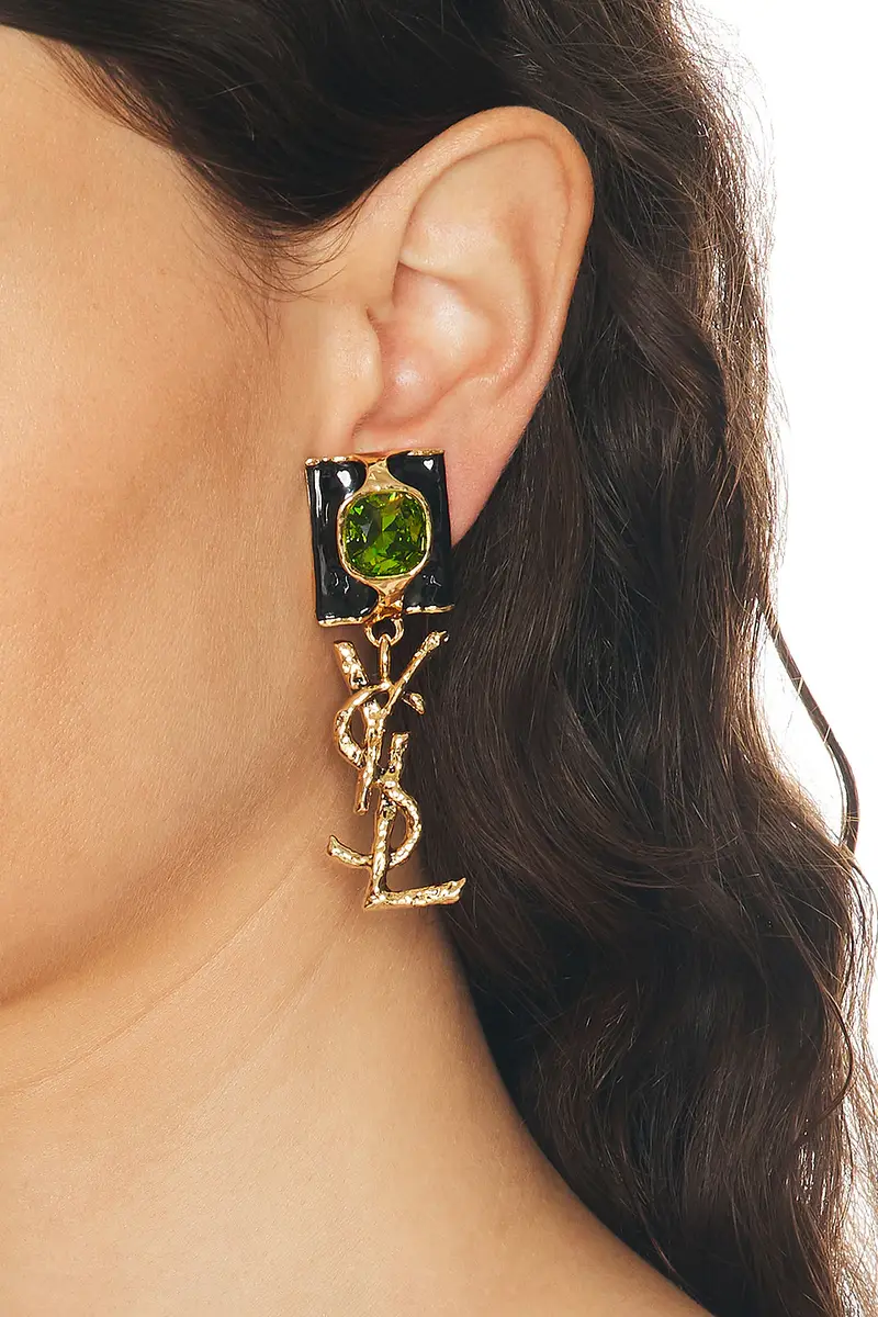 Saint Laurent YSL Pendant Squared Earrings | Thumbnail 2 Saint Laurent YSL Pendant Squared Earrings | Thumbnail 2