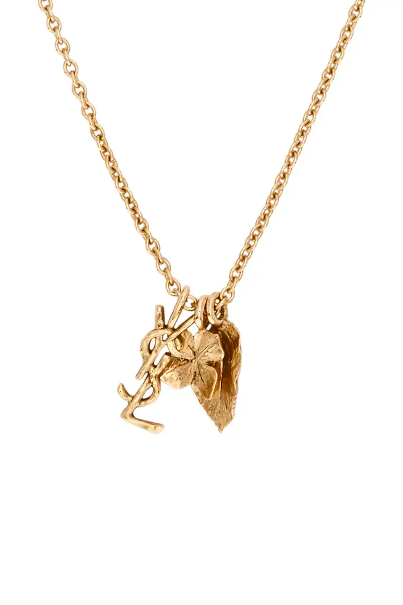 Saint Laurent YSL Leave & Hydrangea Charm Necklace | Thumbnail 3