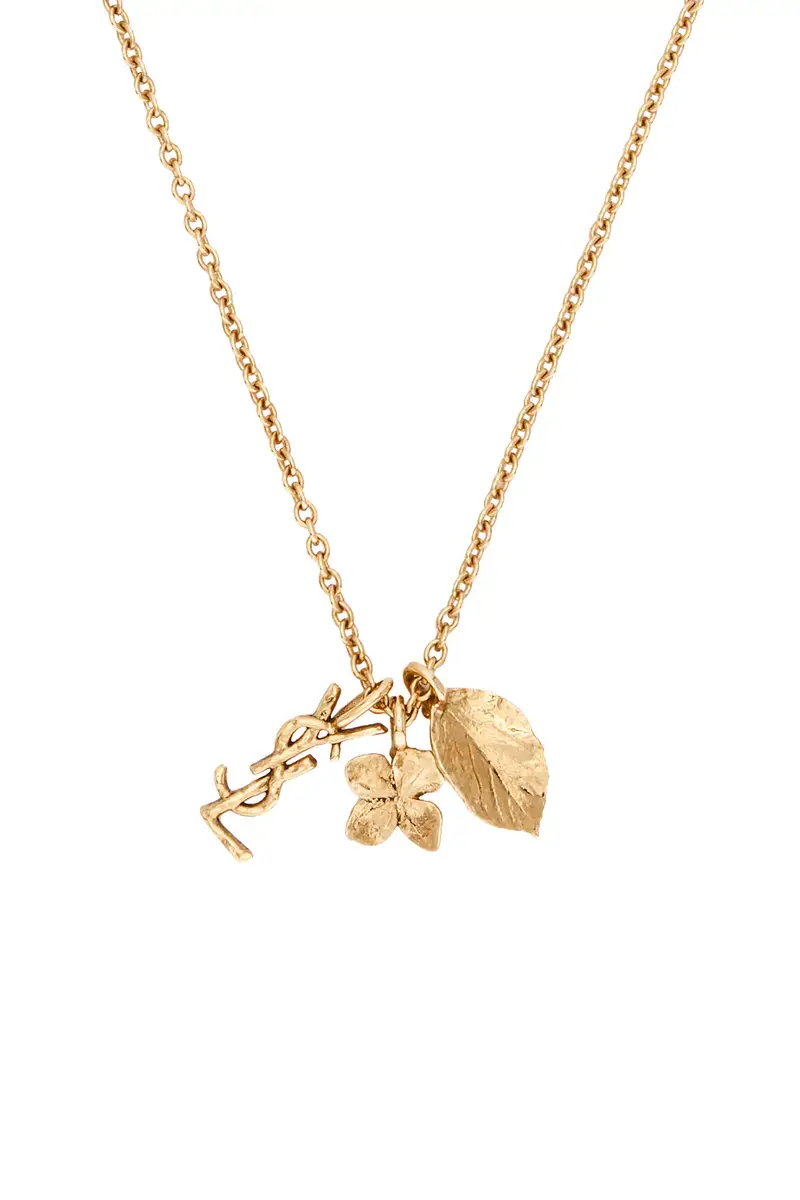 Saint Laurent YSL Leave & Hydrangea Charm Necklace | Thumbnail 5