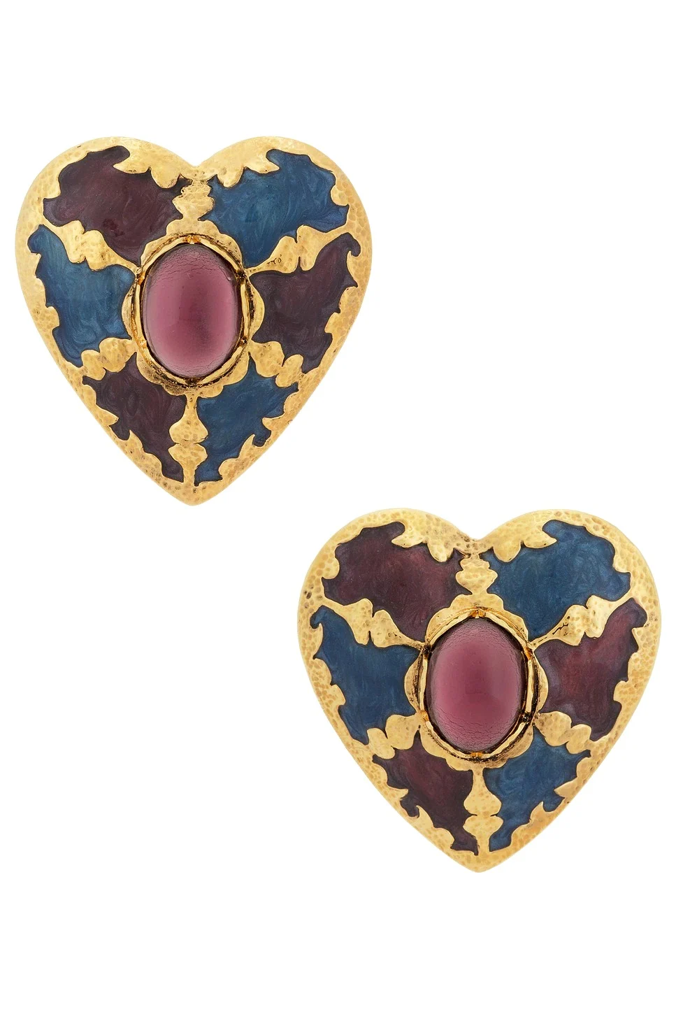 Harlequin Cabochons Heart Earrings Harlequin Cabochons Heart Earrings