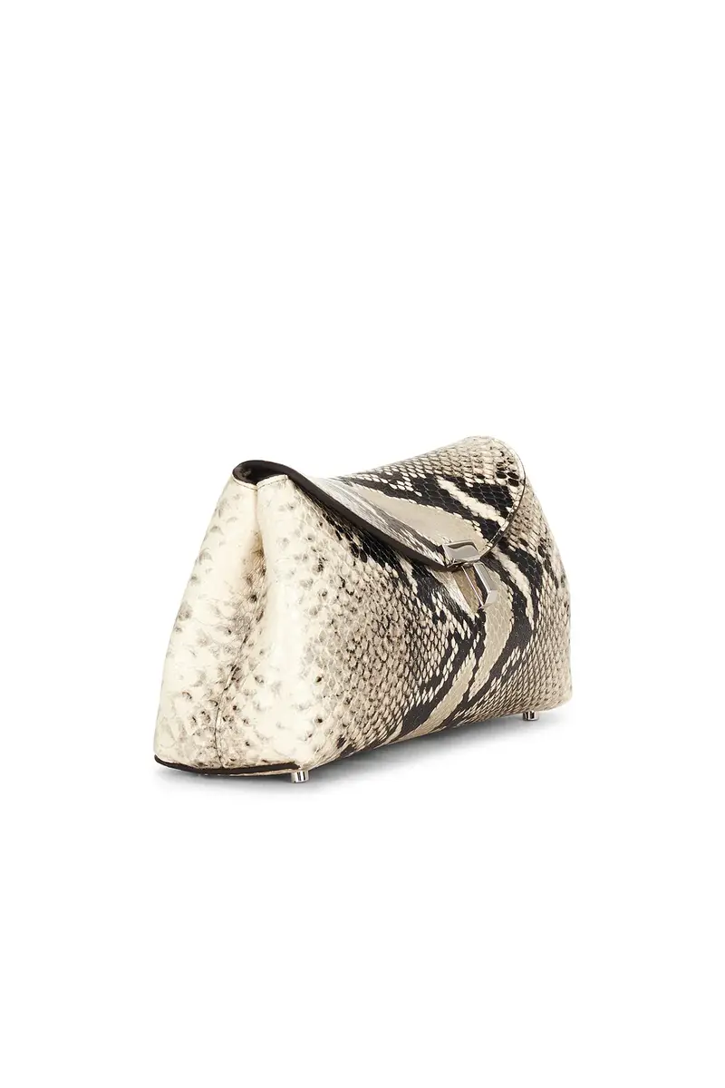TOTEME Mini T-Lock Python Embossed Clutch | Thumbnail 4 TOTEME Mini T-Lock Python Embossed Clutch | Thumbnail 4