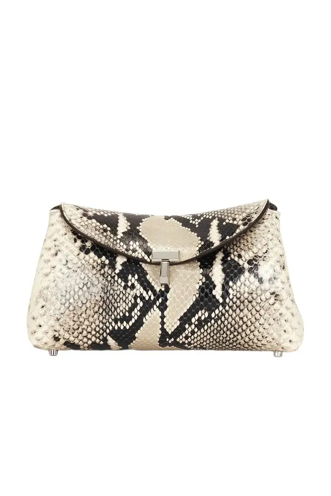 TOTEME Mini T-Lock Python Embossed Clutch