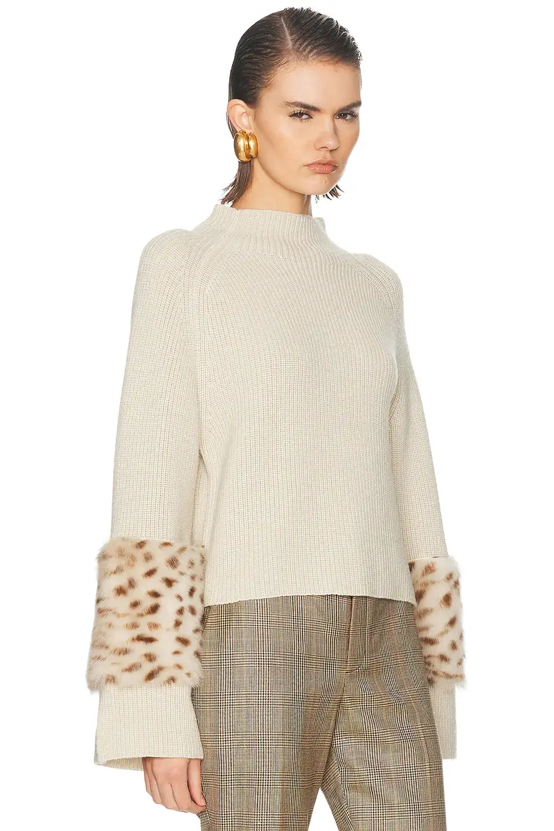 Lapointe Merino Mock Neck Sweater With Patch | Thumbnail 2 Lapointe Merino Mock Neck Sweater With Patch | Thumbnail 2