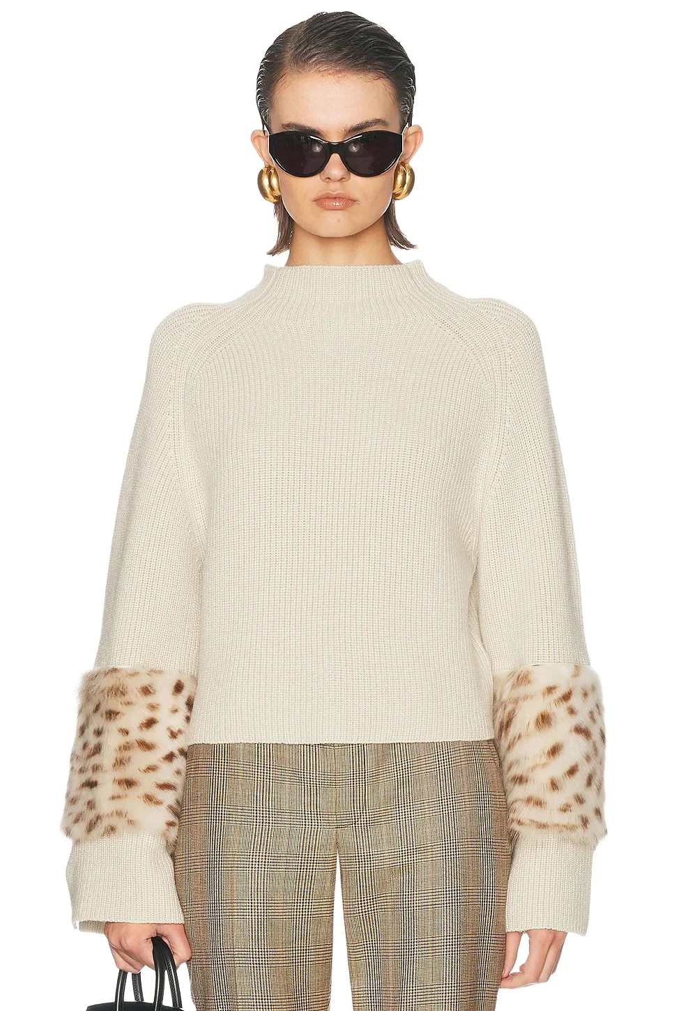 Merino Mock Neck Sweater With Patch Merino Mock Neck Sweater With Patch