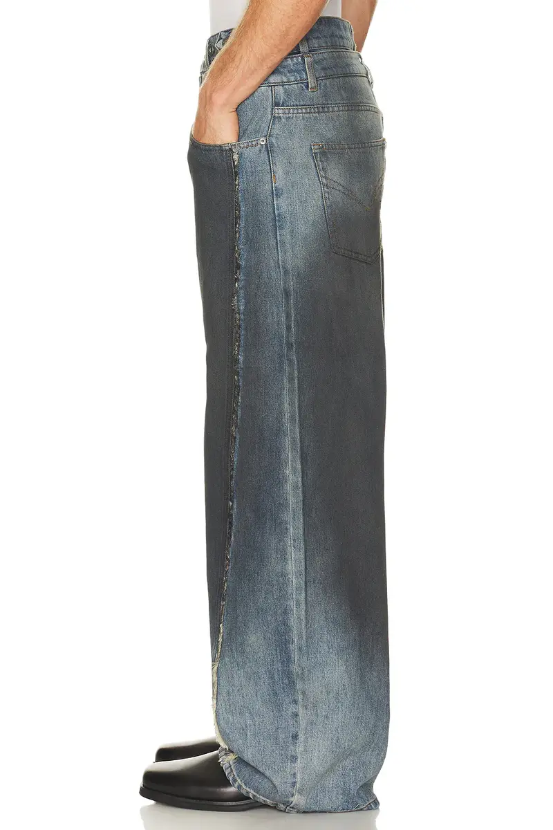 FENG CHEN WANG Double Waist Gradient Indigo Denim Trousers | Thumbnail 2 FENG CHEN WANG Double Waist Gradient Indigo Denim Trousers | Thumbnail 2