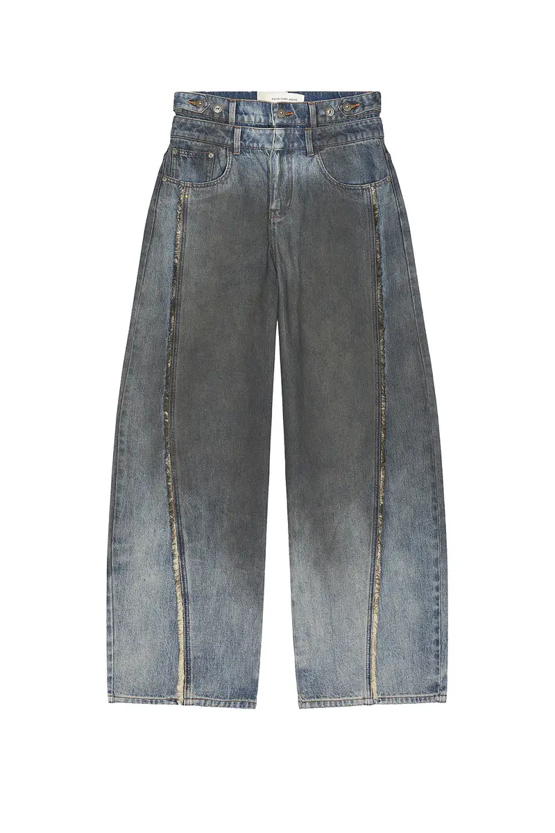 FENG CHEN WANG Double Waist Gradient Indigo Denim Trousers | Thumbnail 5 FENG CHEN WANG Double Waist Gradient Indigo Denim Trousers | Thumbnail 5
