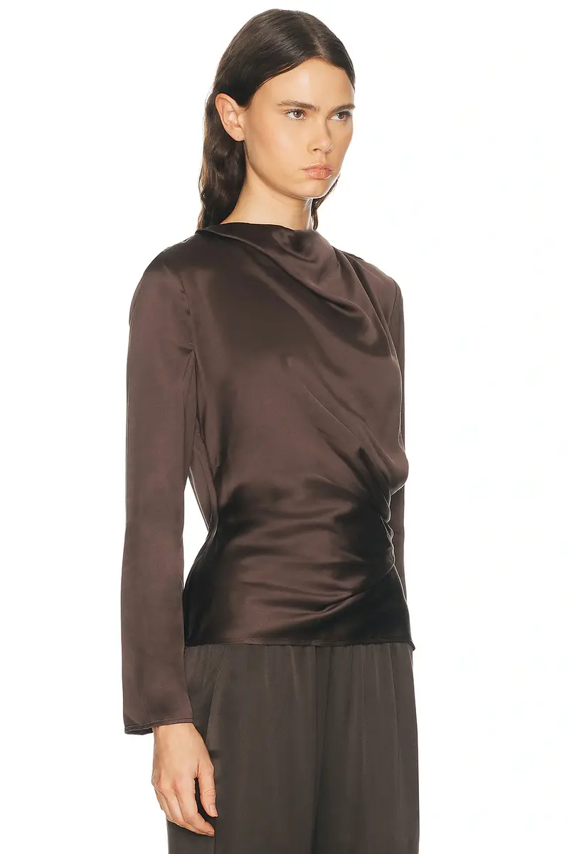 Loulou de Saison Anya Draped Long Sleeve Top | Thumbnail 2 Loulou de Saison Anya Draped Long Sleeve Top | Thumbnail 2