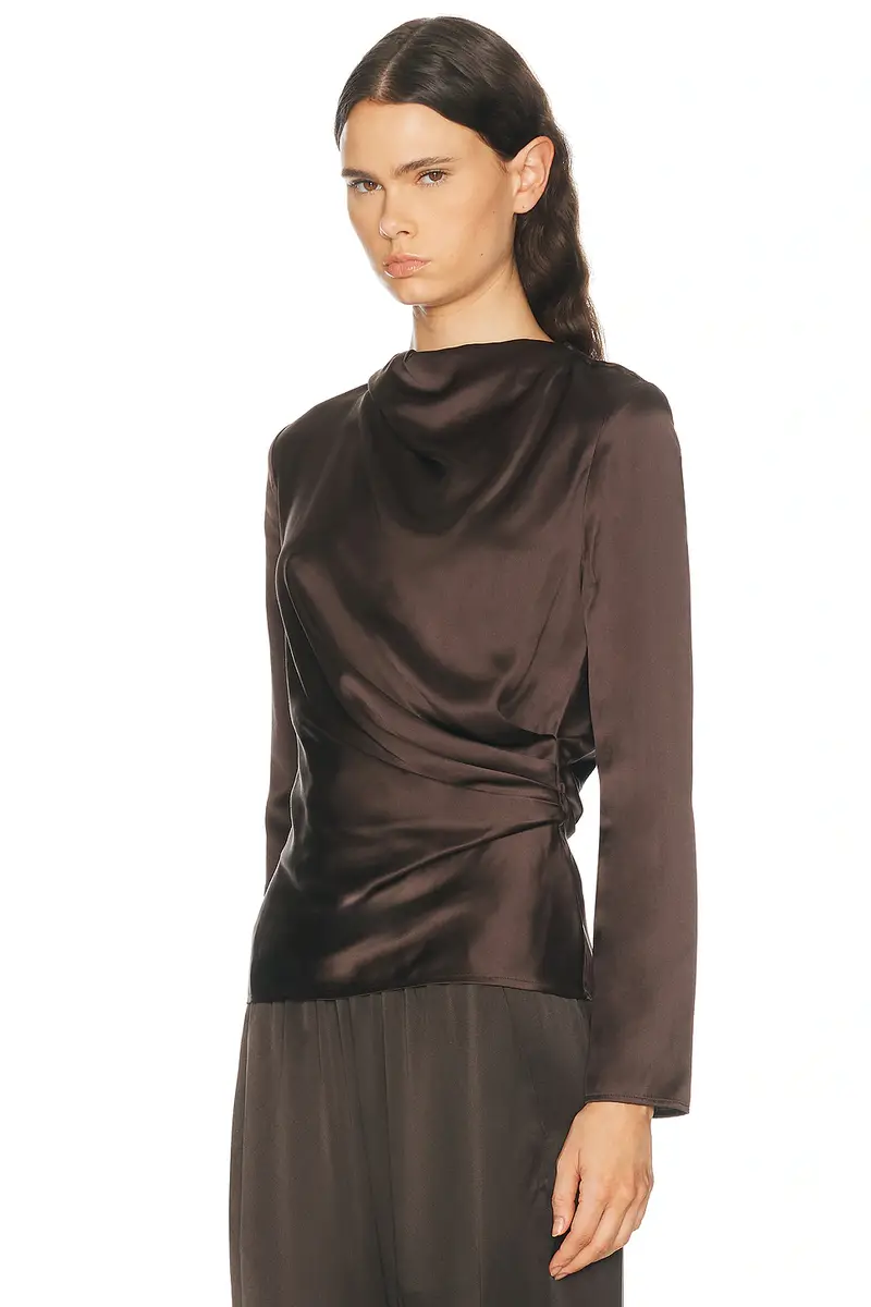 Loulou de Saison Anya Draped Long Sleeve Top | Thumbnail 3 Loulou de Saison Anya Draped Long Sleeve Top | Thumbnail 3