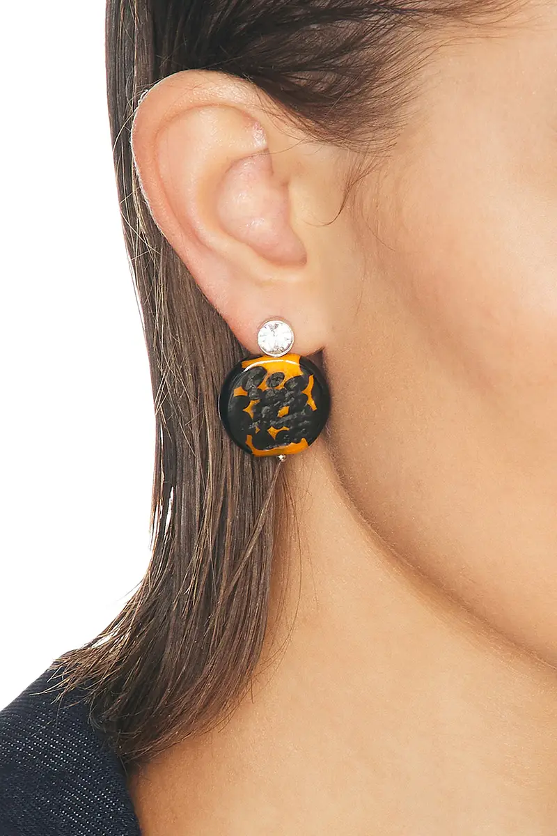 Dries Van Noten Handmade Artisanal Glass Disc Earrings | Thumbnail 2 Dries Van Noten Handmade Artisanal Glass Disc Earrings | Thumbnail 2