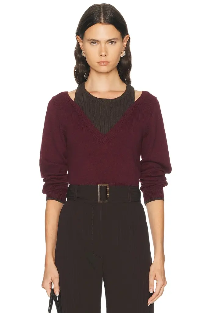 Matthew Bruch Color Block Layered Tank Sweater
