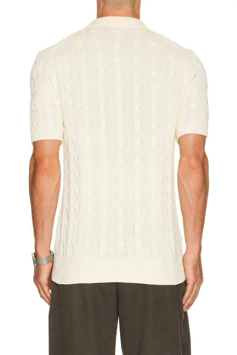 Polo Ralph Lauren Short Sleeve Cotton Cable Knit Polo Sweater | Thumbnail 2
