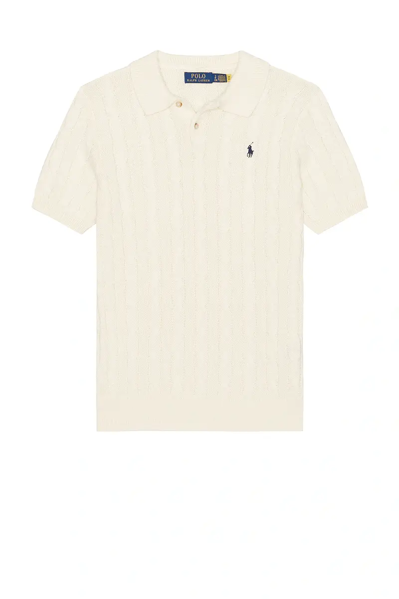 Polo Ralph Lauren Short Sleeve Cotton Cable Knit Polo Sweater | Thumbnail 4