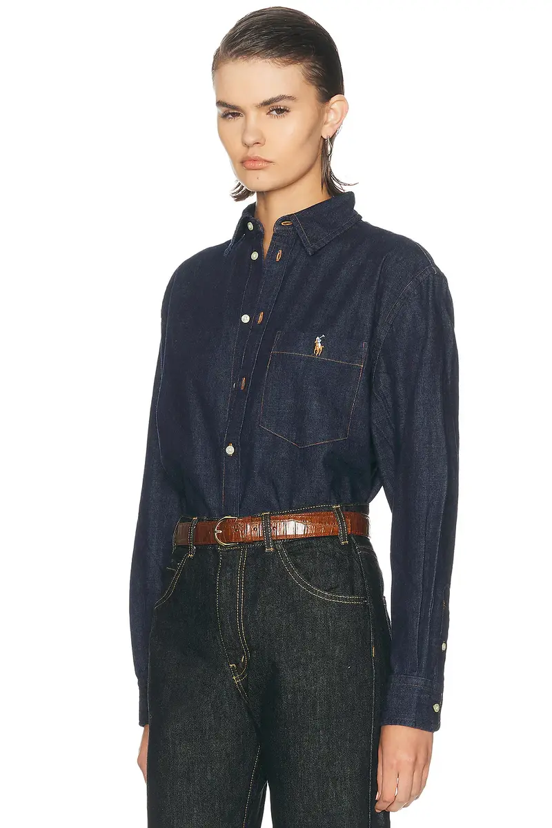 Polo Ralph Lauren Denim Long Sleeve Collared Shirt | Thumbnail 2 Polo Ralph Lauren Denim Long Sleeve Collared Shirt | Thumbnail 2