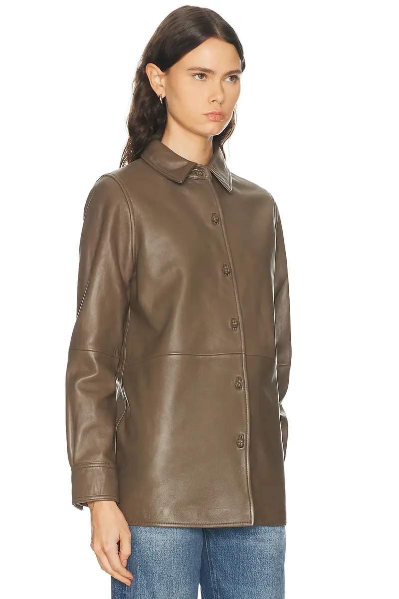 RÓHE Leather Pankou Closure Overshirt | Thumbnail 2 RÓHE Leather Pankou Closure Overshirt | Thumbnail 2