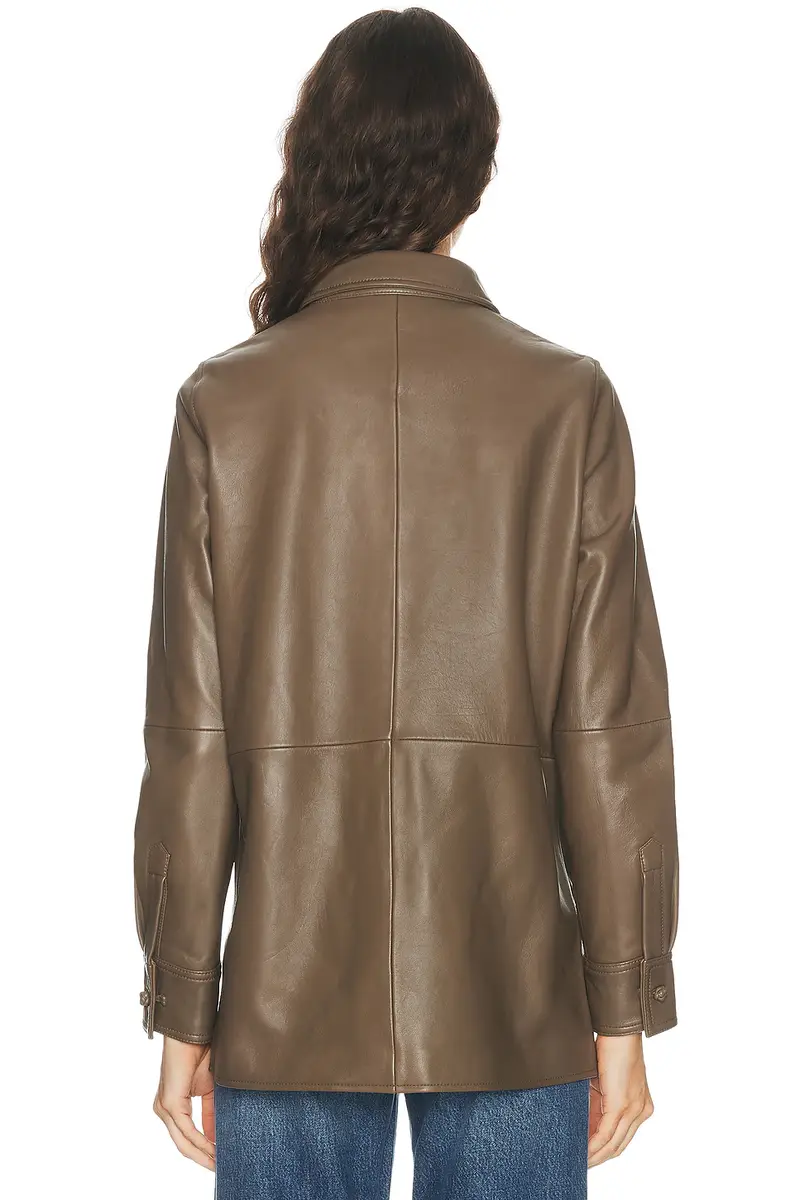 RÓHE Leather Pankou Closure Overshirt | Thumbnail 3 RÓHE Leather Pankou Closure Overshirt | Thumbnail 3