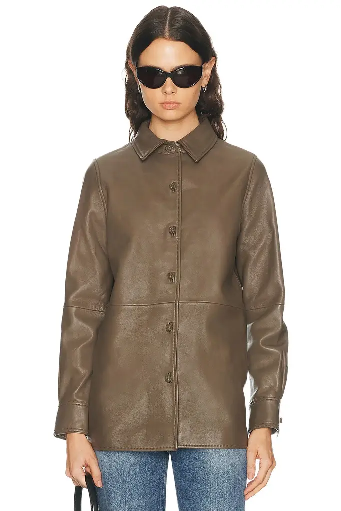 RÓHE Leather Pankou Closure Overshirt