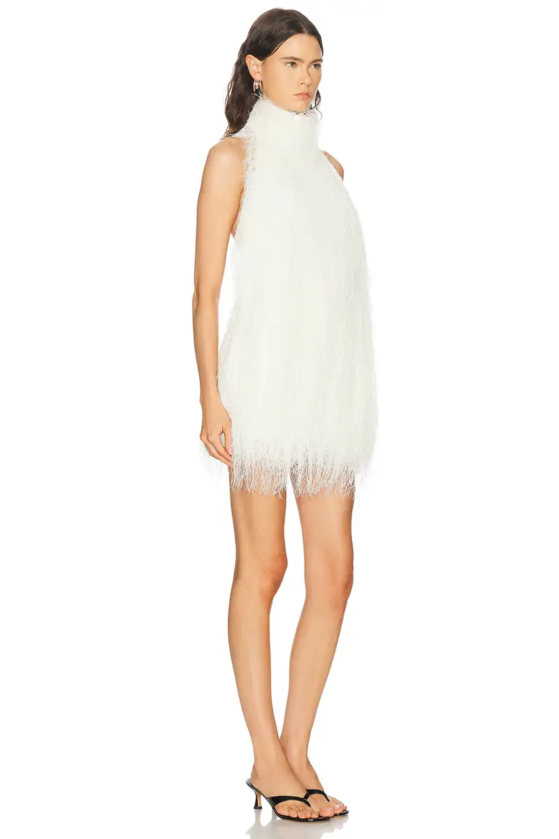Aexae Polyester Fringe Halter Mini Dress | Thumbnail 2 Aexae Polyester Fringe Halter Mini Dress | Thumbnail 2