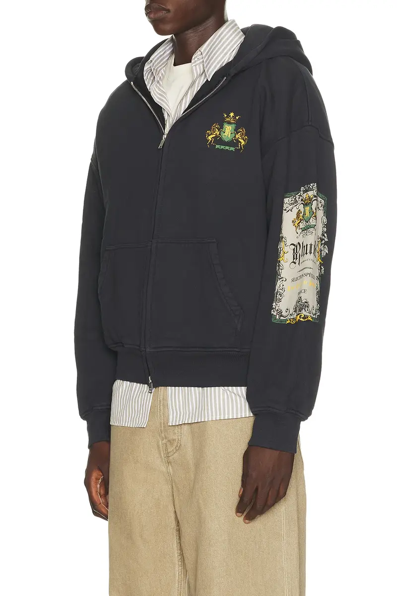 Rhude Bordeaux Reserve Zip-Up Hoodie | Thumbnail 2