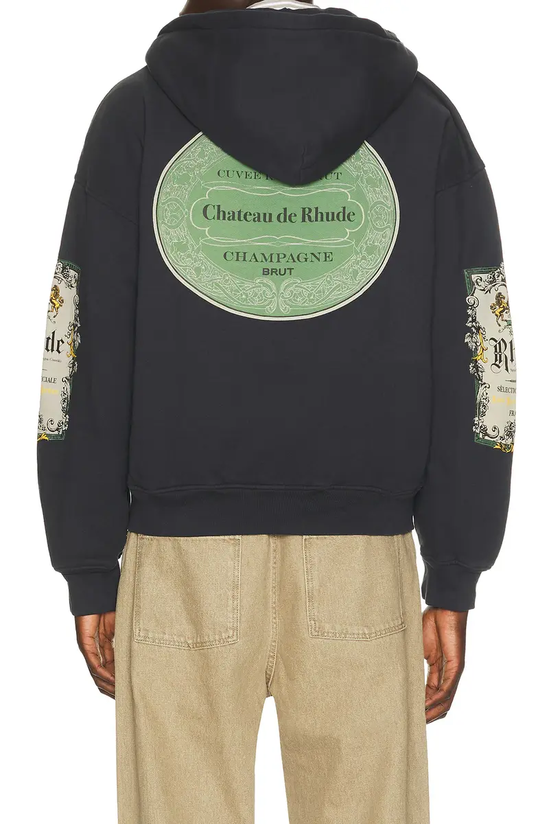 Rhude Bordeaux Reserve Zip-Up Hoodie | Thumbnail 3