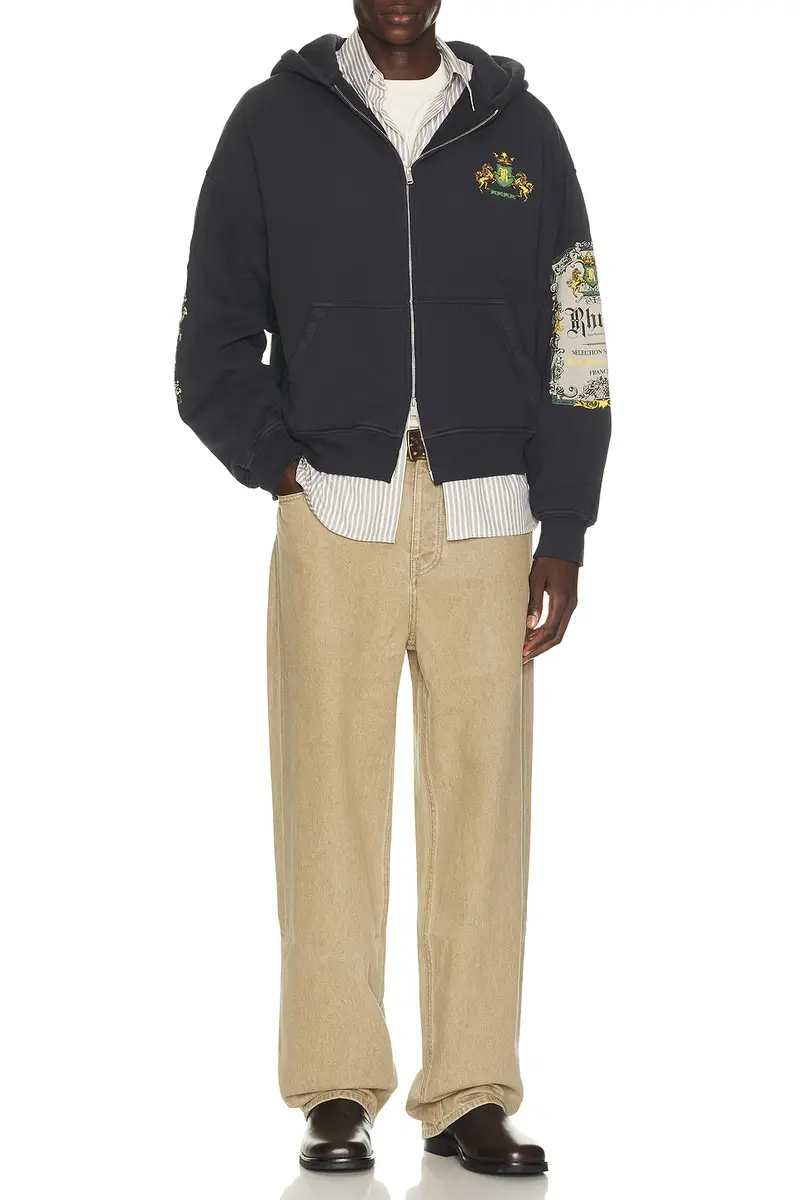 Rhude Bordeaux Reserve Zip-Up Hoodie | Thumbnail 5