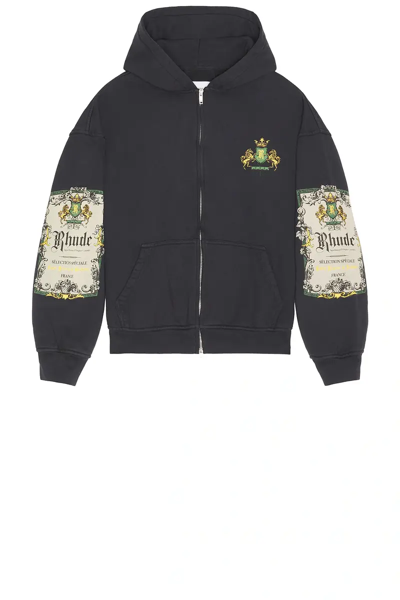 Rhude Bordeaux Reserve Zip-Up Hoodie | Thumbnail 6