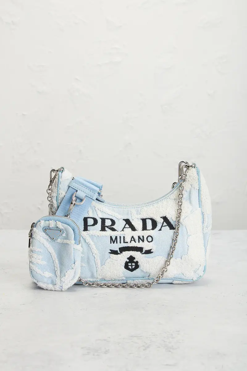 Prada Prada Embroidered Drill Re-Edition 2005 Shoulder Bag | Thumbnail 2 Prada Prada Embroidered Drill Re-Edition 2005 Shoulder Bag | Thumbnail 2