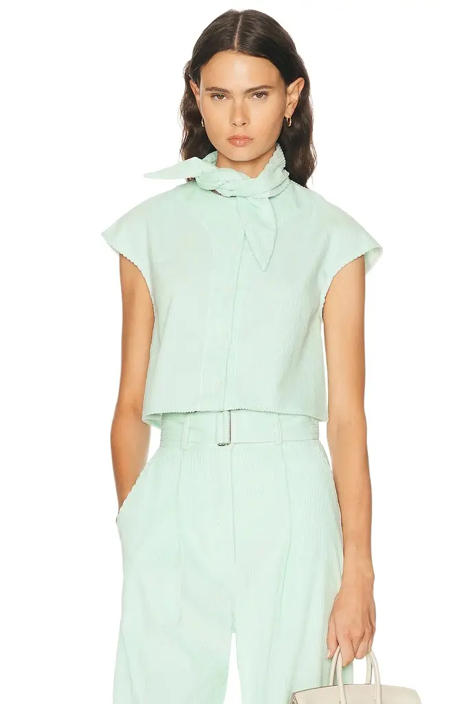 Matthew Bruch Tie Neck Button Up Shirt