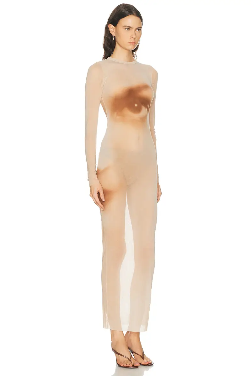 Jean Paul Gaultier Mesh Printed Face Long Dress | Thumbnail 2 Jean Paul Gaultier Mesh Printed Face Long Dress | Thumbnail 2