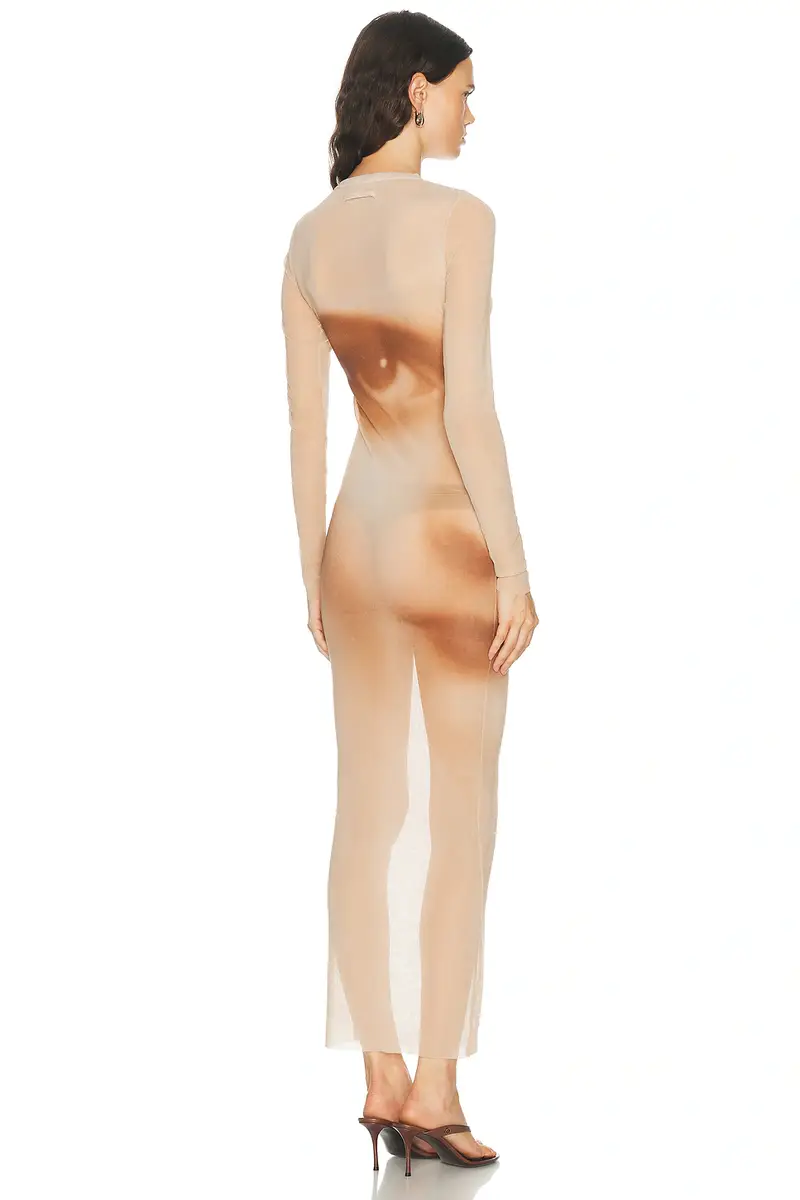 Jean Paul Gaultier Mesh Printed Face Long Dress | Thumbnail 3 Jean Paul Gaultier Mesh Printed Face Long Dress | Thumbnail 3