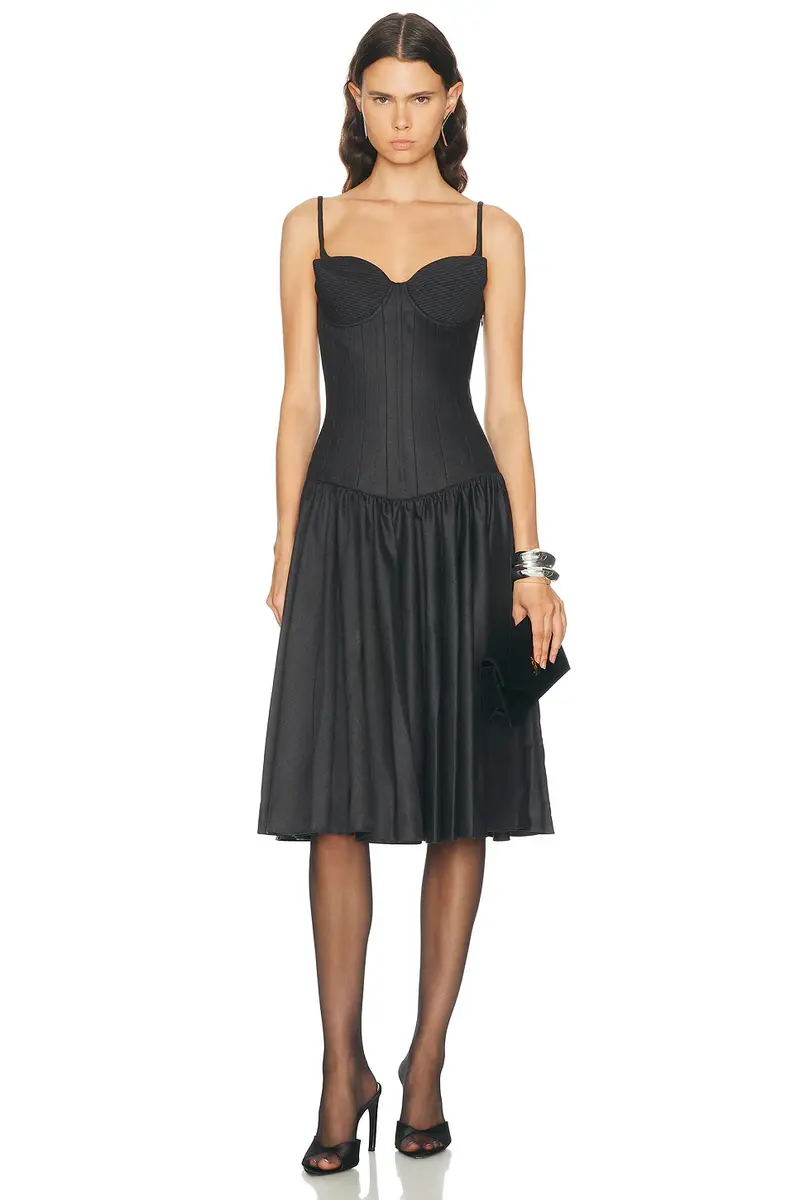 Jean Paul Gaultier Flat Conic Cup Detail Midi Dress | Thumbnail 2 Jean Paul Gaultier Flat Conic Cup Detail Midi Dress | Thumbnail 2