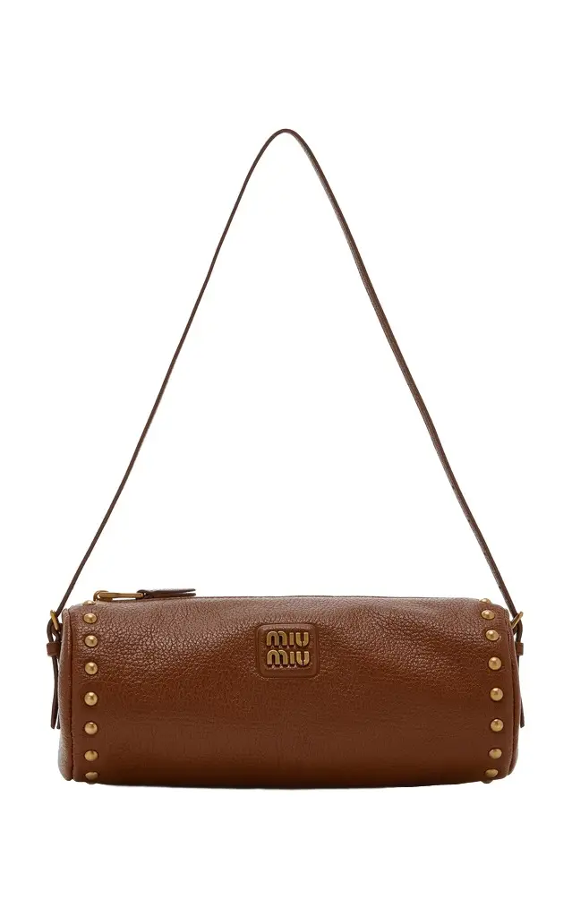 Miu Miu Studded Leather Pouch Bag