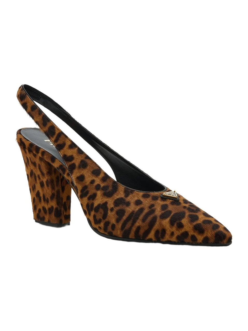 Prada Leopard Pony Hair Slingback Pumps