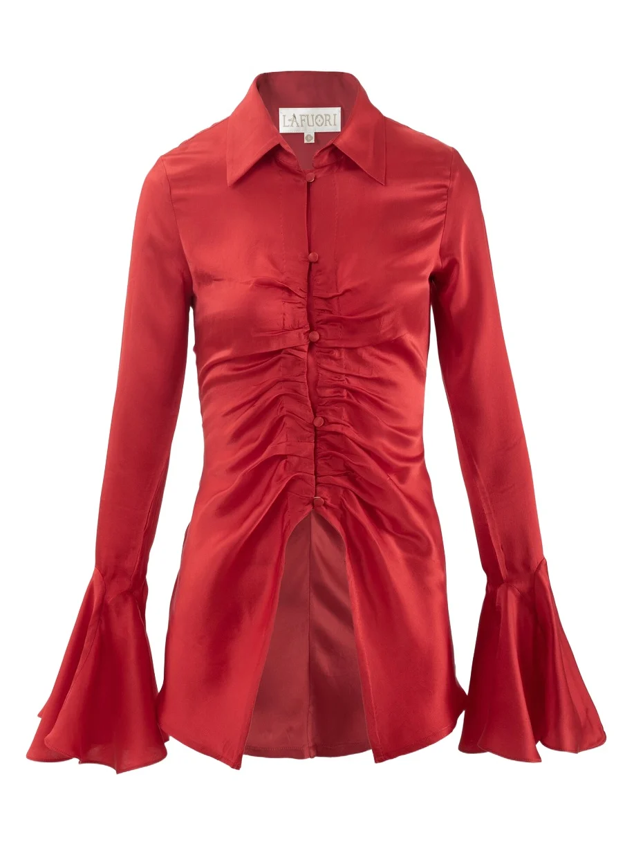 Vermillion Rose Silk Shirt Vermillion Rose Silk Shirt