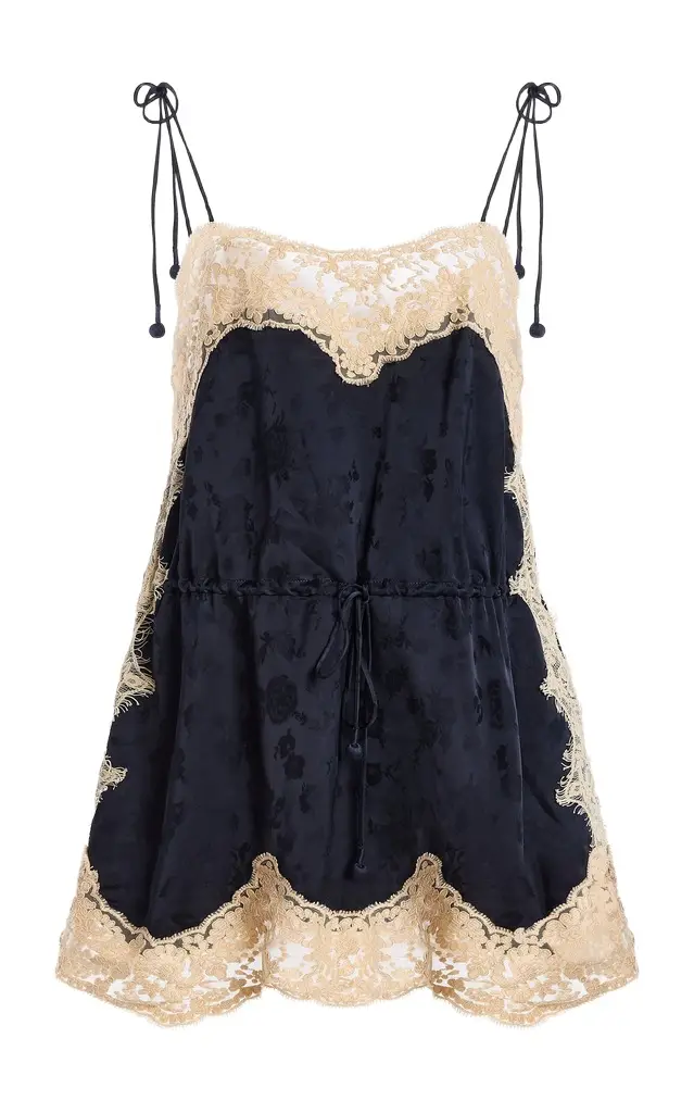 Sea Shay Lace-Trimmed Jacquard Camisole Top