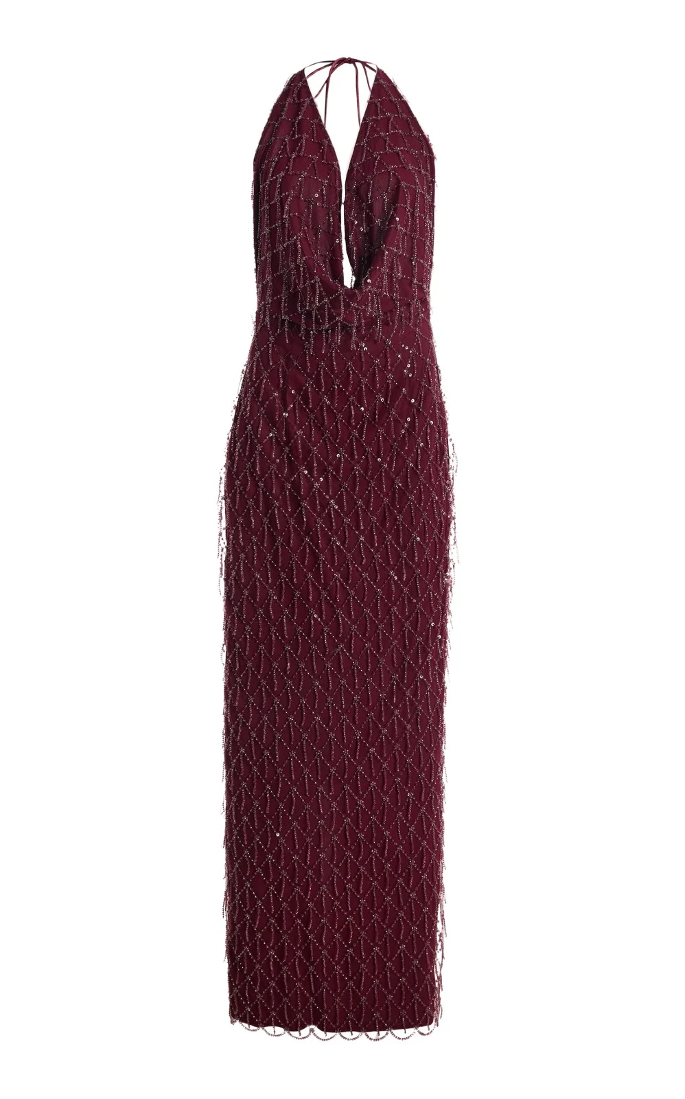 ROTATE Halterneck Sequined Maxi Dress