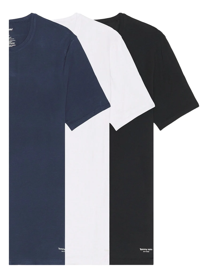 Tommy John Second Skin Modal 3 Pack Crew Neck Stay Tucked Tees