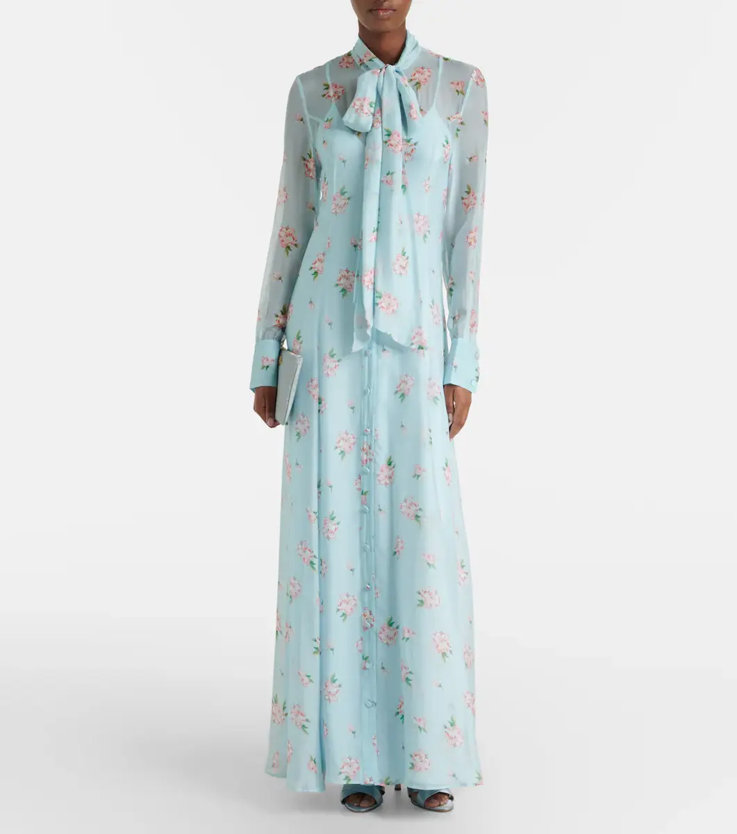 LEO LIN Lilith bow-detail floral chiffon maxi dress | Thumbnail 2 LEO LIN Lilith bow-detail floral chiffon maxi dress | Thumbnail 2