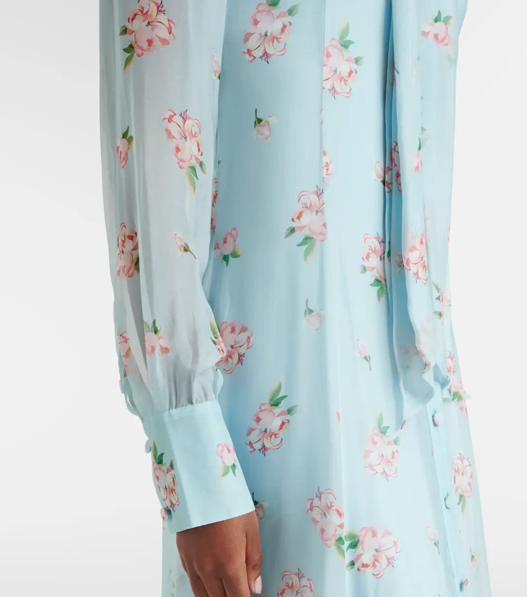 LEO LIN Lilith bow-detail floral chiffon maxi dress | Thumbnail 5 LEO LIN Lilith bow-detail floral chiffon maxi dress | Thumbnail 5