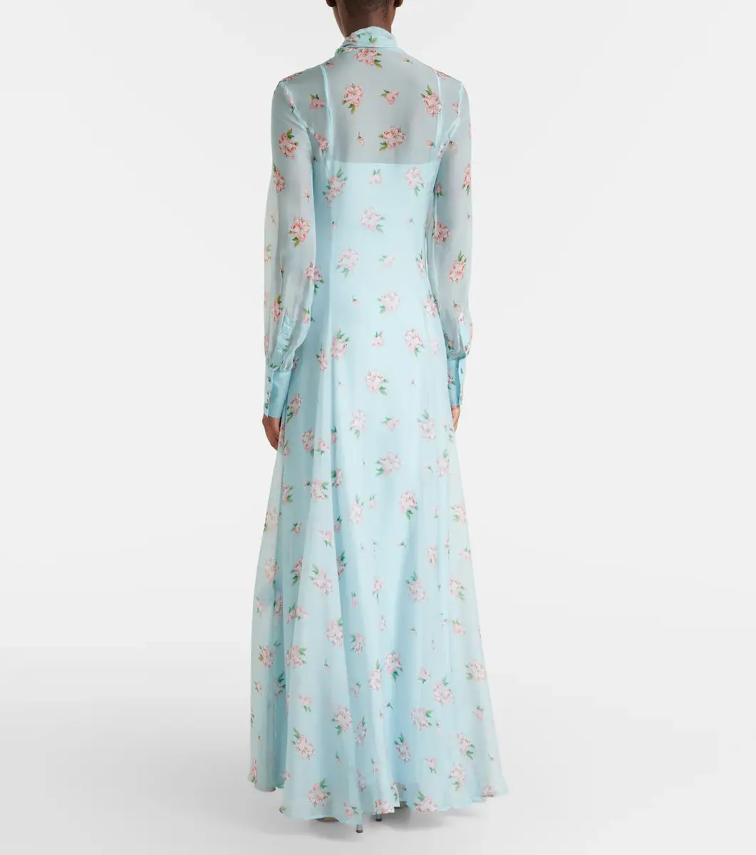 LEO LIN Lilith bow-detail floral chiffon maxi dress | Thumbnail 6 LEO LIN Lilith bow-detail floral chiffon maxi dress | Thumbnail 6