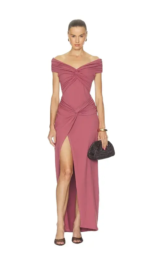 susana monaco Twisted Off Shoulder Dress