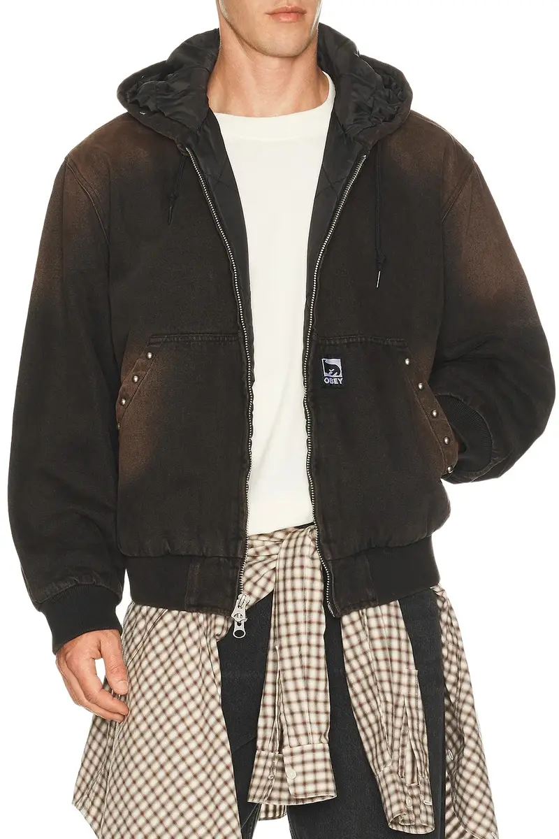 Obey Studded Zip Up Jacket