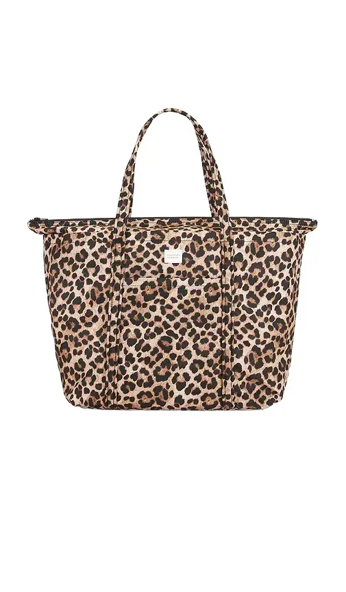 Loeffler Randall Brushed Leopard Printed Nylon Tote Bag