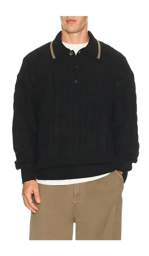 Soft Knit Polo Cable Pullover Soft Knit Polo Cable Pullover