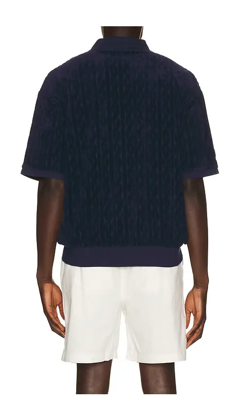 Polo Ralph Lauren Short Sleeve Cable Terry Johnny Collar Polo | Thumbnail 2 Polo Ralph Lauren Short Sleeve Cable Terry Johnny Collar Polo | Thumbnail 2