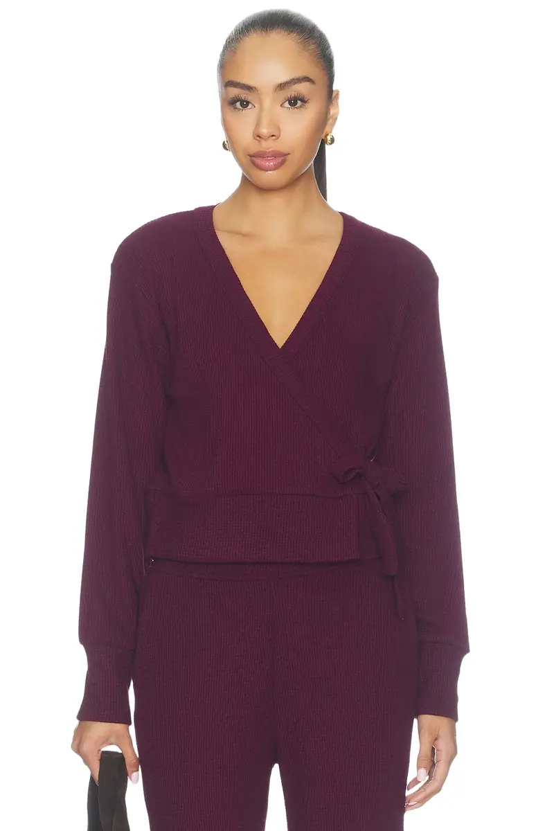 Beyond Yoga Rest Day Waffle Wrap Pullover