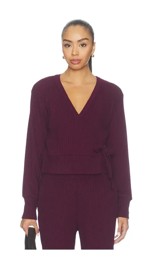 Beyond Yoga Rest Day Waffle Wrap Pullover