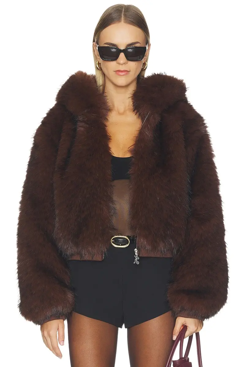 Hooded Faux Fur Jacket Hooded Faux Fur Jacket